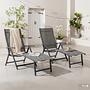 Lindy Garden Lounger Set of 2 Aluminum Grey 1