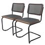 HOLM Cantilever Chair Set of 2 Beech Dark Brown Black 0