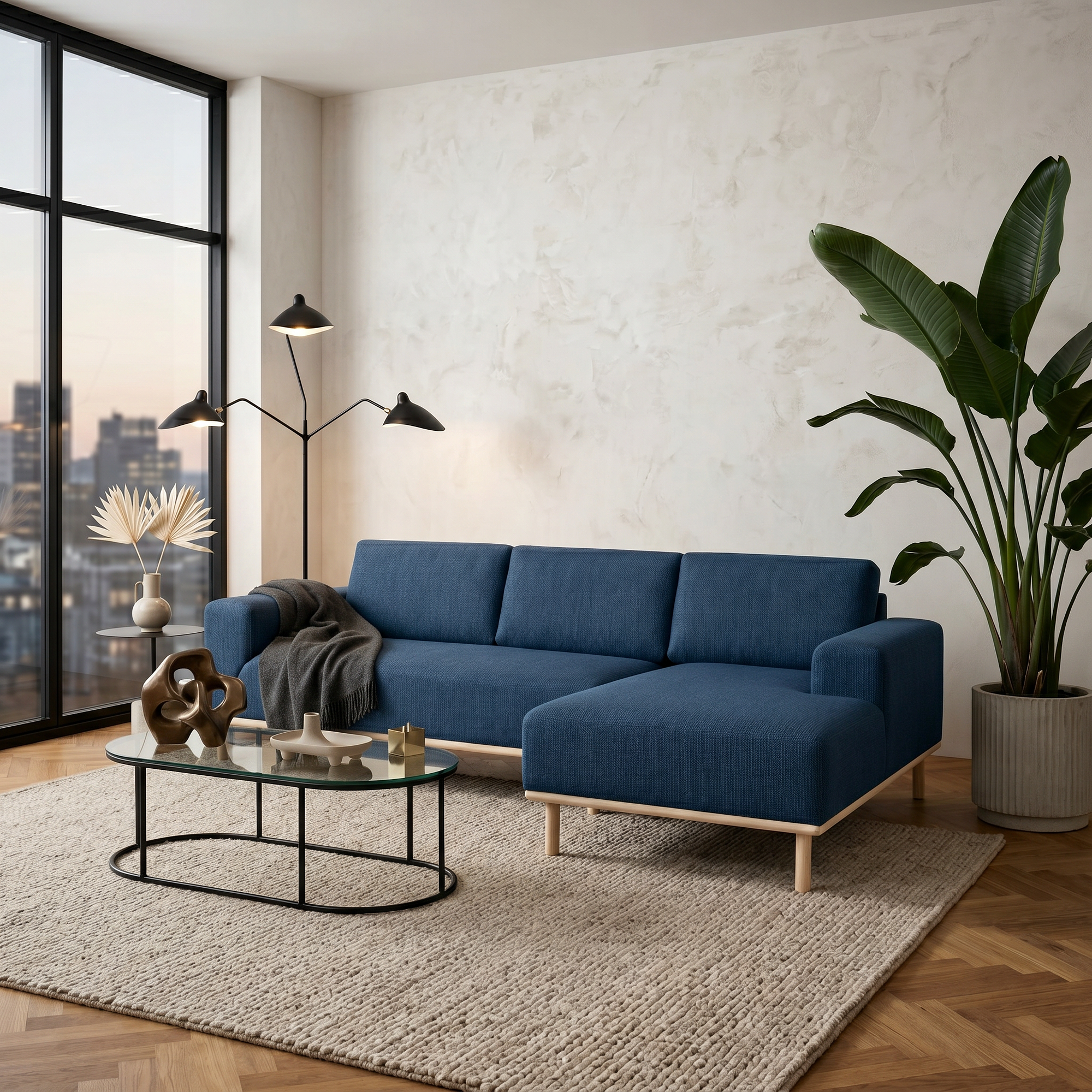 Vilmar Sofa mit Récamiere Rechts Vega Dusty Blue 0