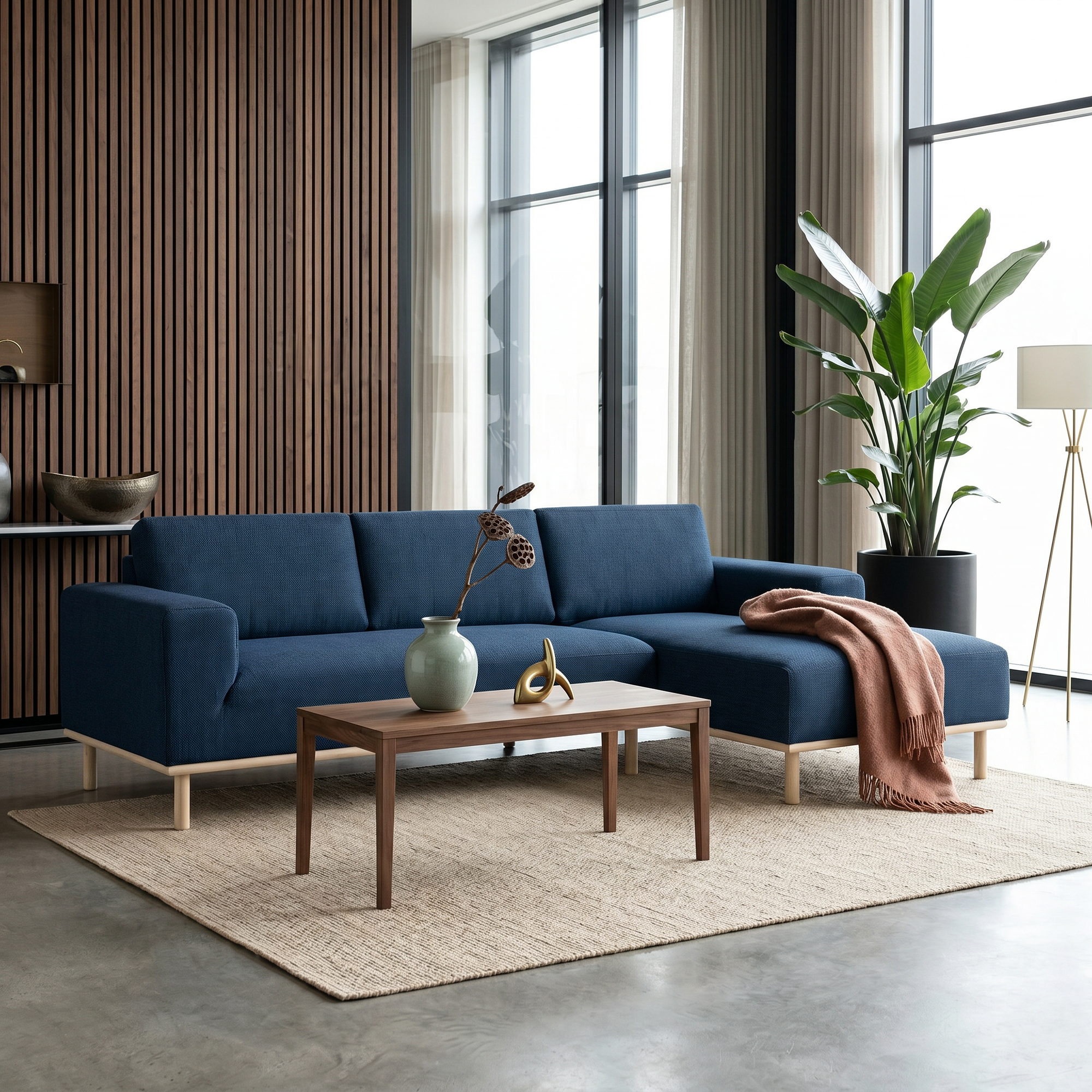 Vilmar Sofa with Chaise Longue Right Vega Dusty Blue 5