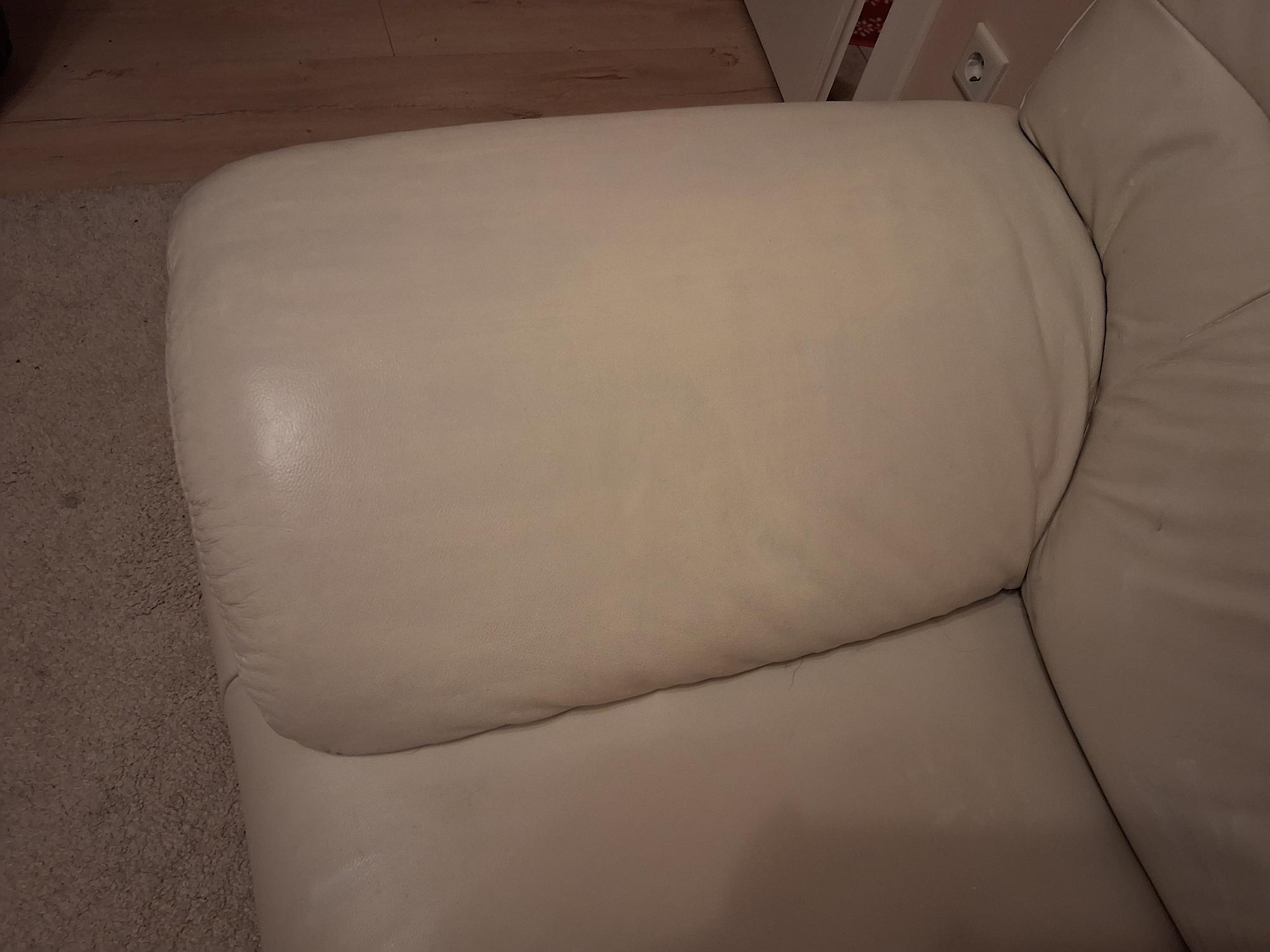 Sofa 3-Seater Leather White 1