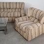 Saporiti Loungesessel Stoff Beige Holz 1960er Jahre 5