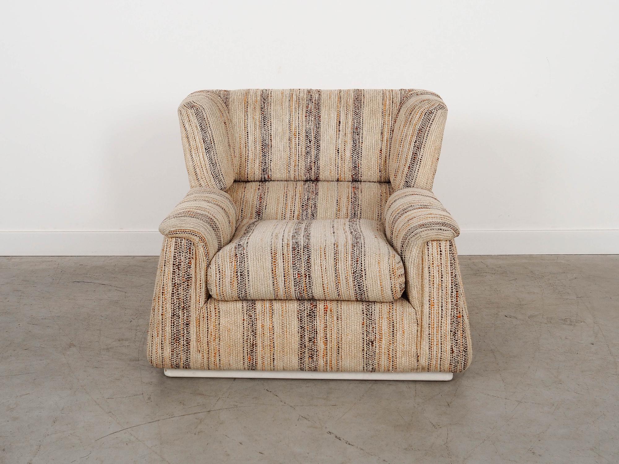 Saporiti Lounge Chair Fabric Beige Wood 1960s 9