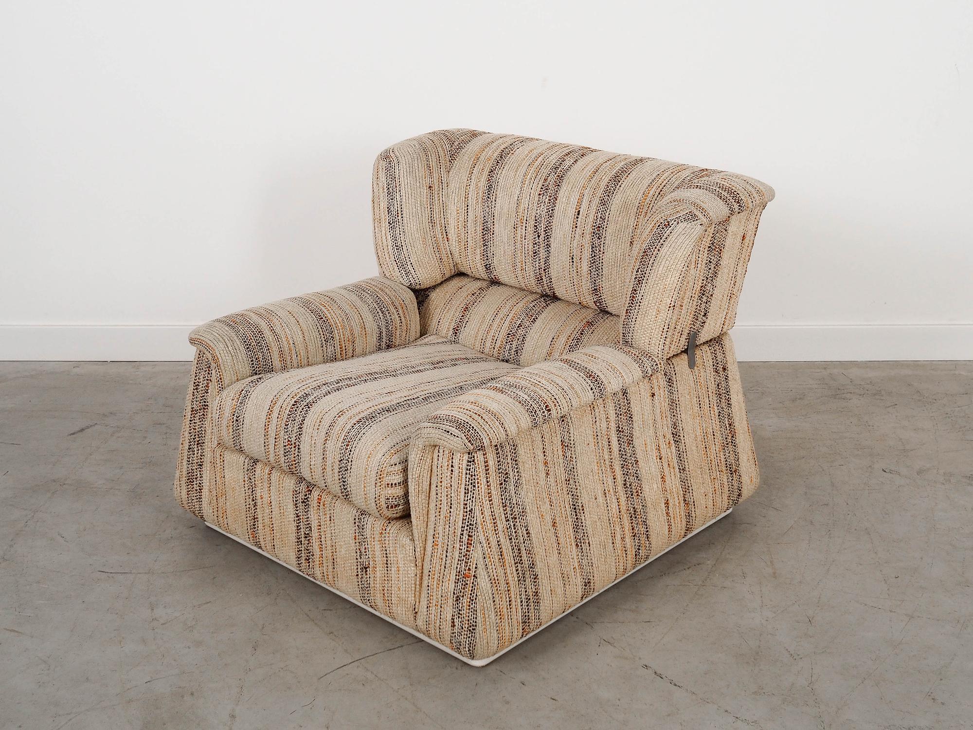 Saporiti Lounge Chair Fabric Beige Wood 1960s 8