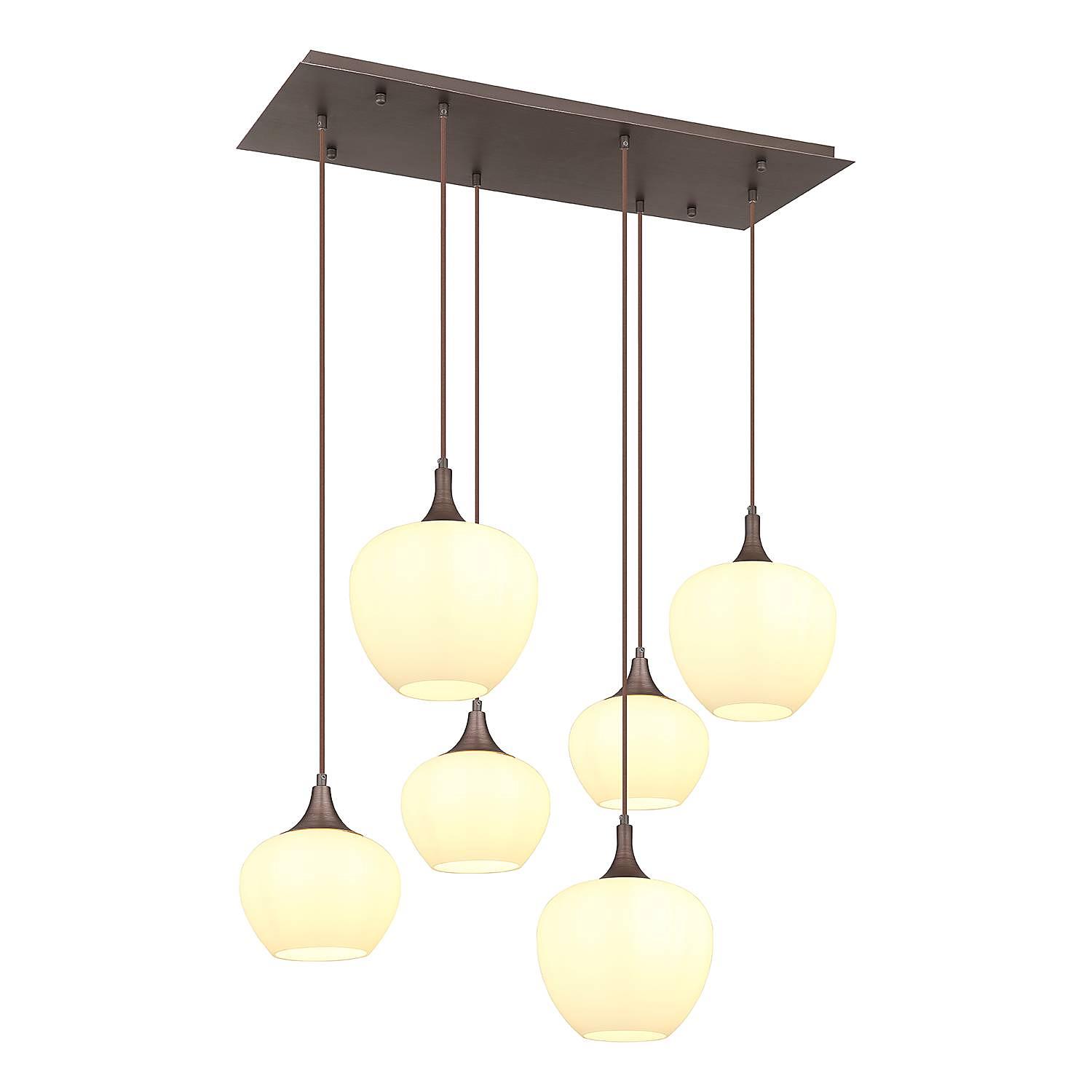 6-Light Maxy Type B Pendant Lamp Opal Glass Iron 3