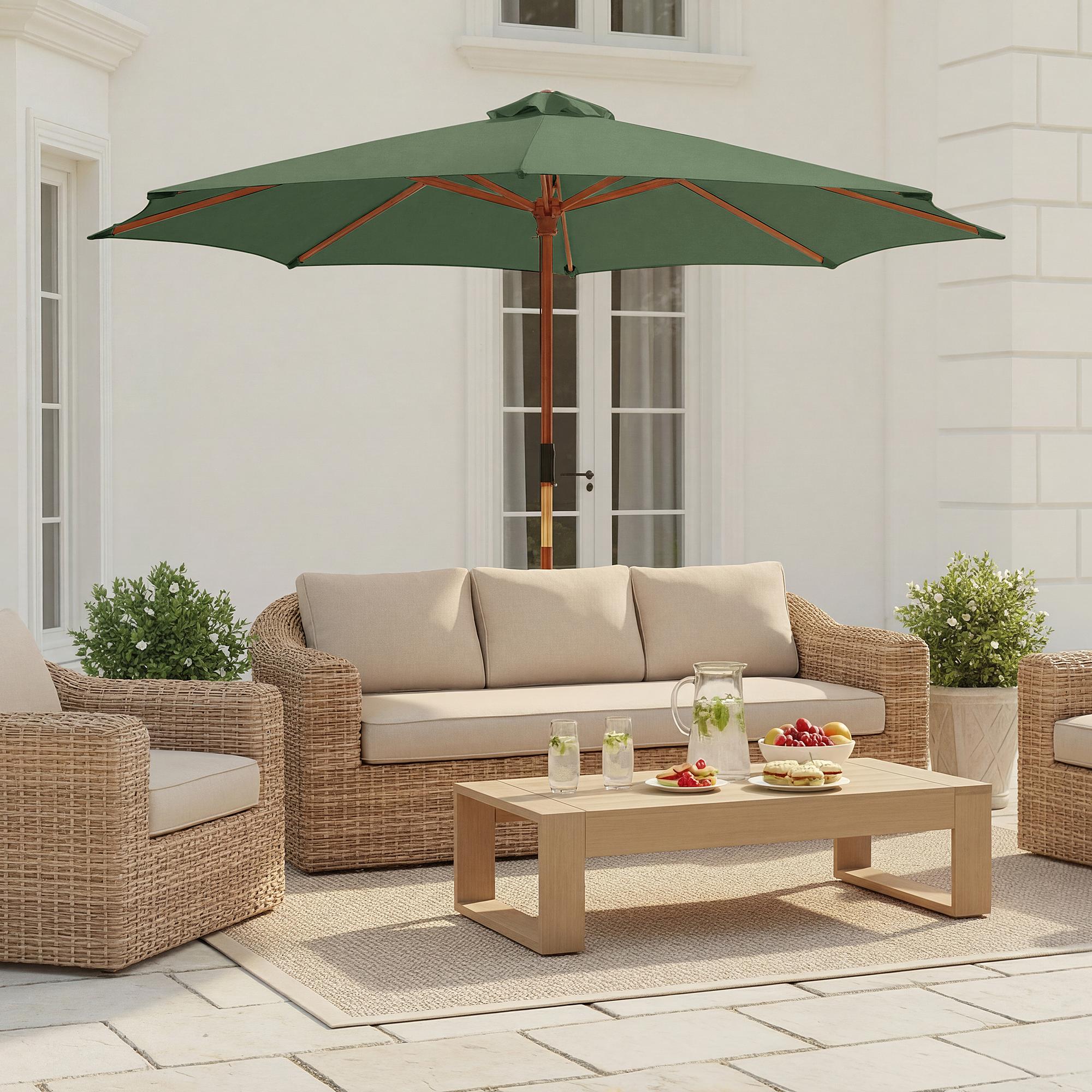 Sombrilla Parasol Eucalyptus Solid Sage 2