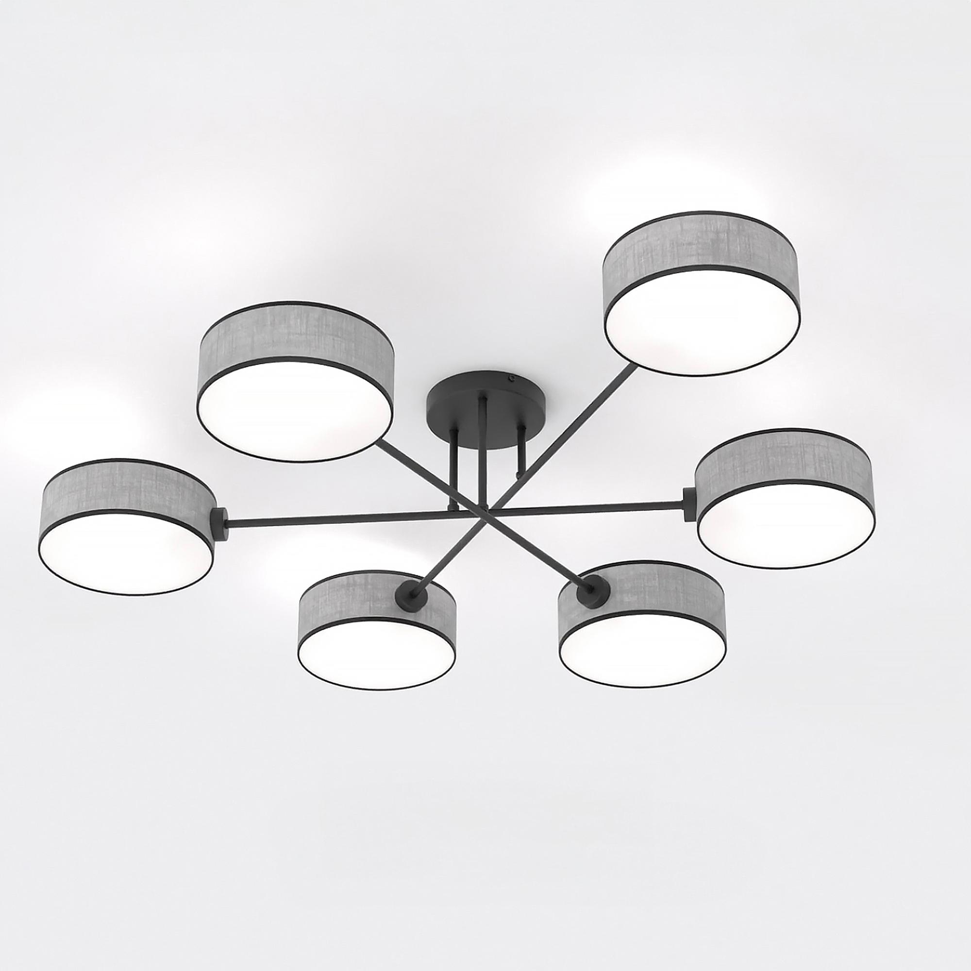 Maga Ceiling Light 6-Light Type A Steel Light Grey 3
