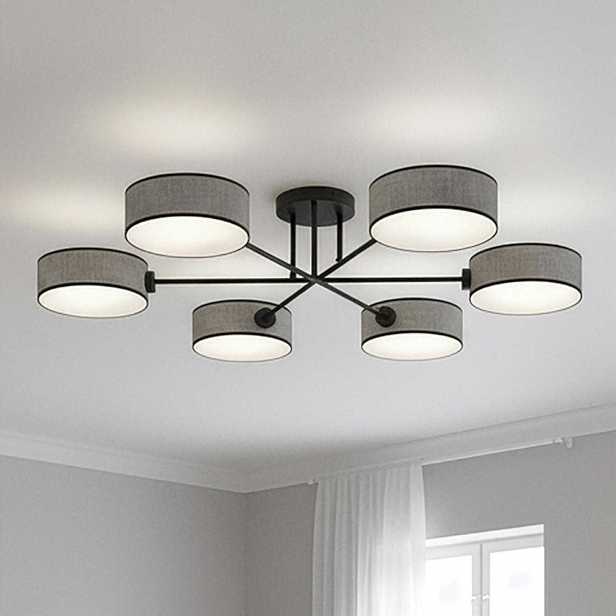 Maga Ceiling Light 6-Light Type A Steel Light Grey 1