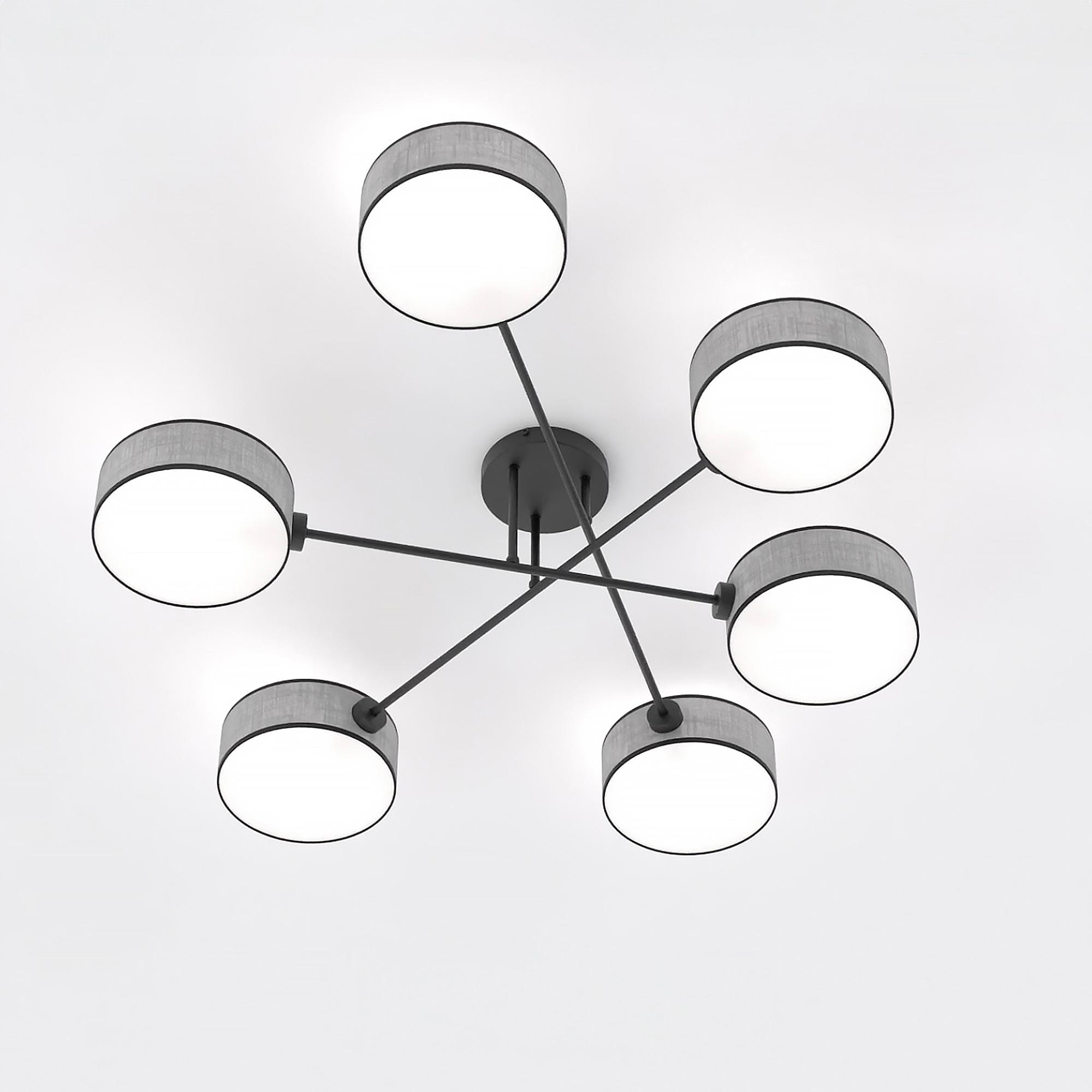 Maga Ceiling Light 6-Light Type A Steel Light Grey 4