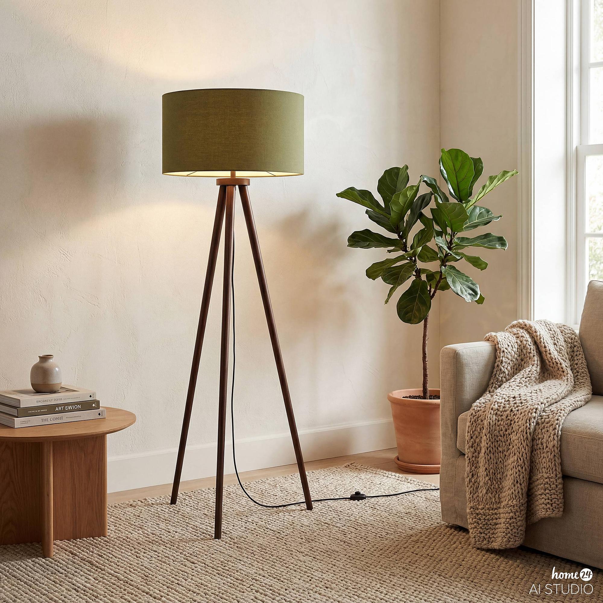 LUNIX Floor Lamp 1-Light Solid Pine Green Textile 2