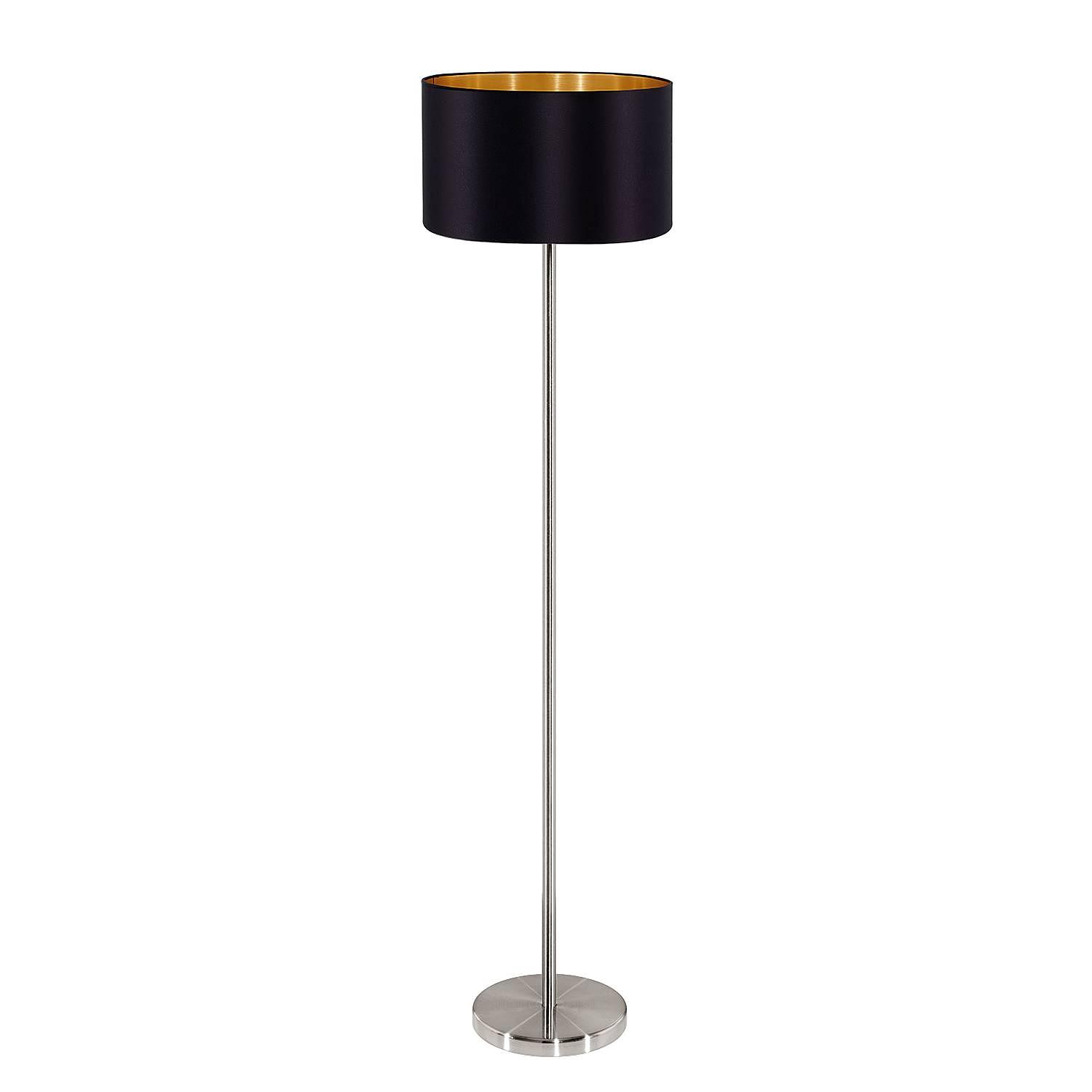 Maserlo Floor Lamp 1-Light Woven Fabric Steel Black 0