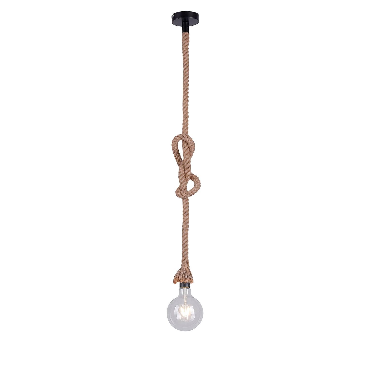 Rope I Pendant Light 1-Bulb Natural Fiber 4