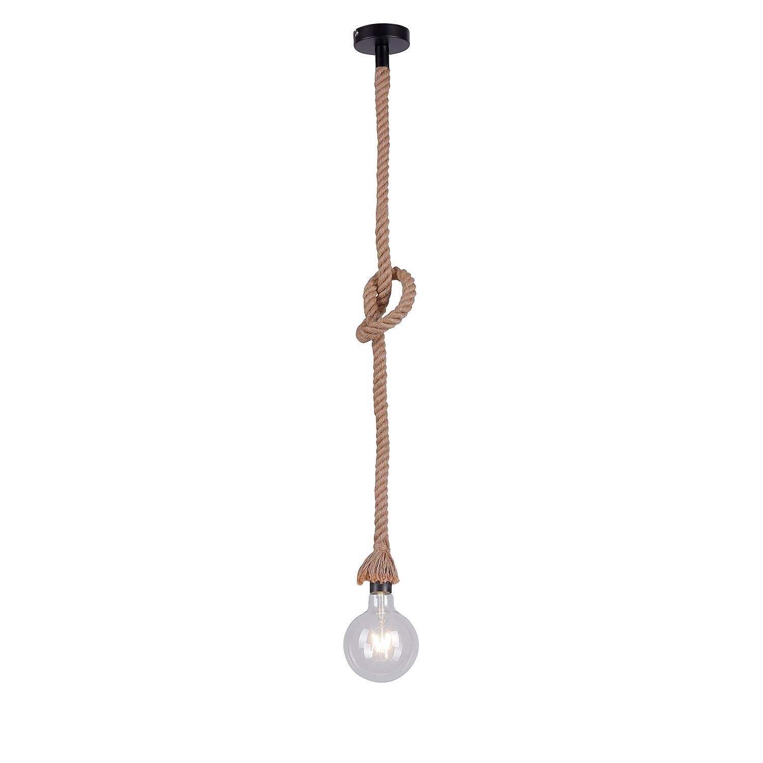 Rope I Pendant Light 1-Bulb Natural Fiber 3