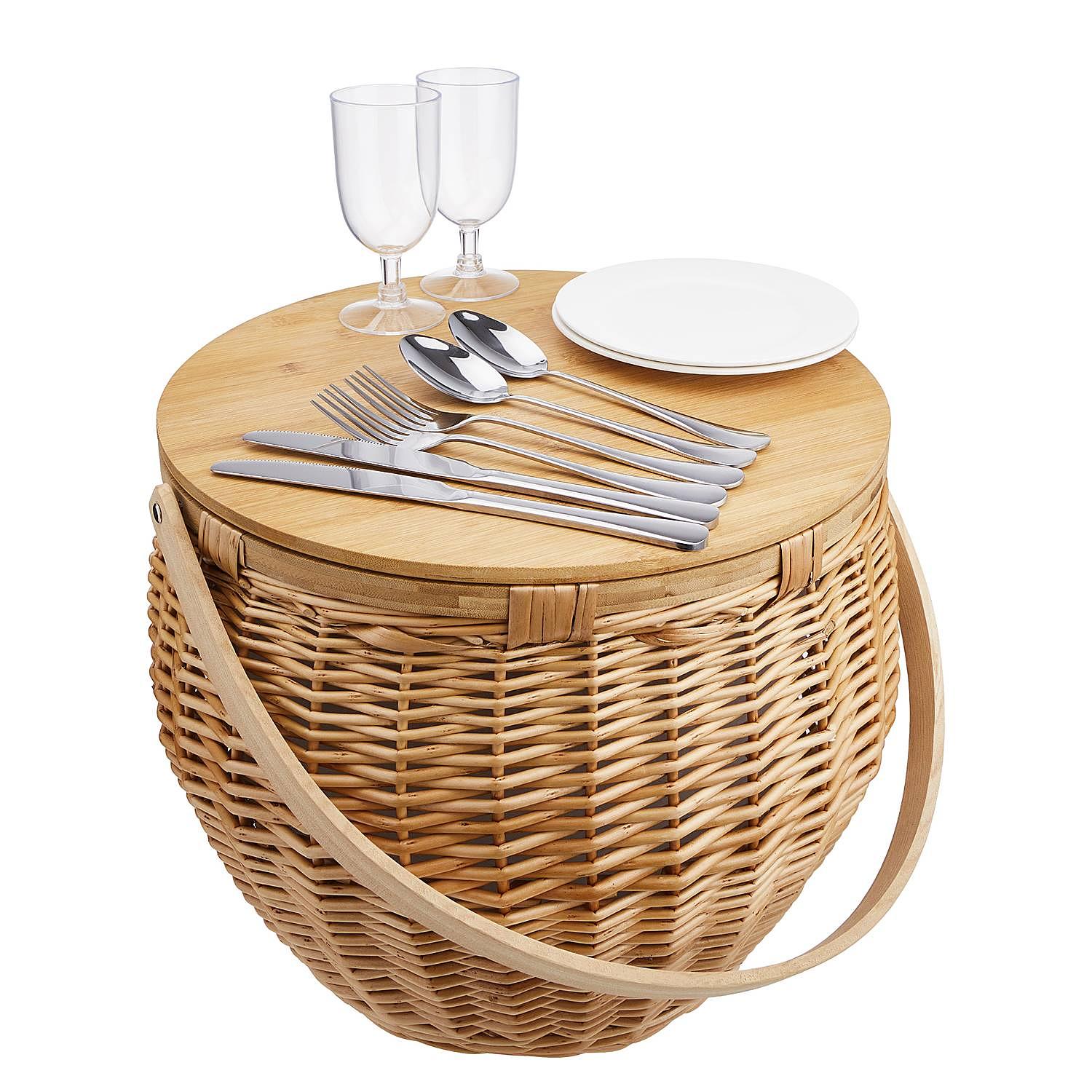 THE GREAT OUTDOORS Picnic basket Wicker Bamboo Aluminum Natural 0