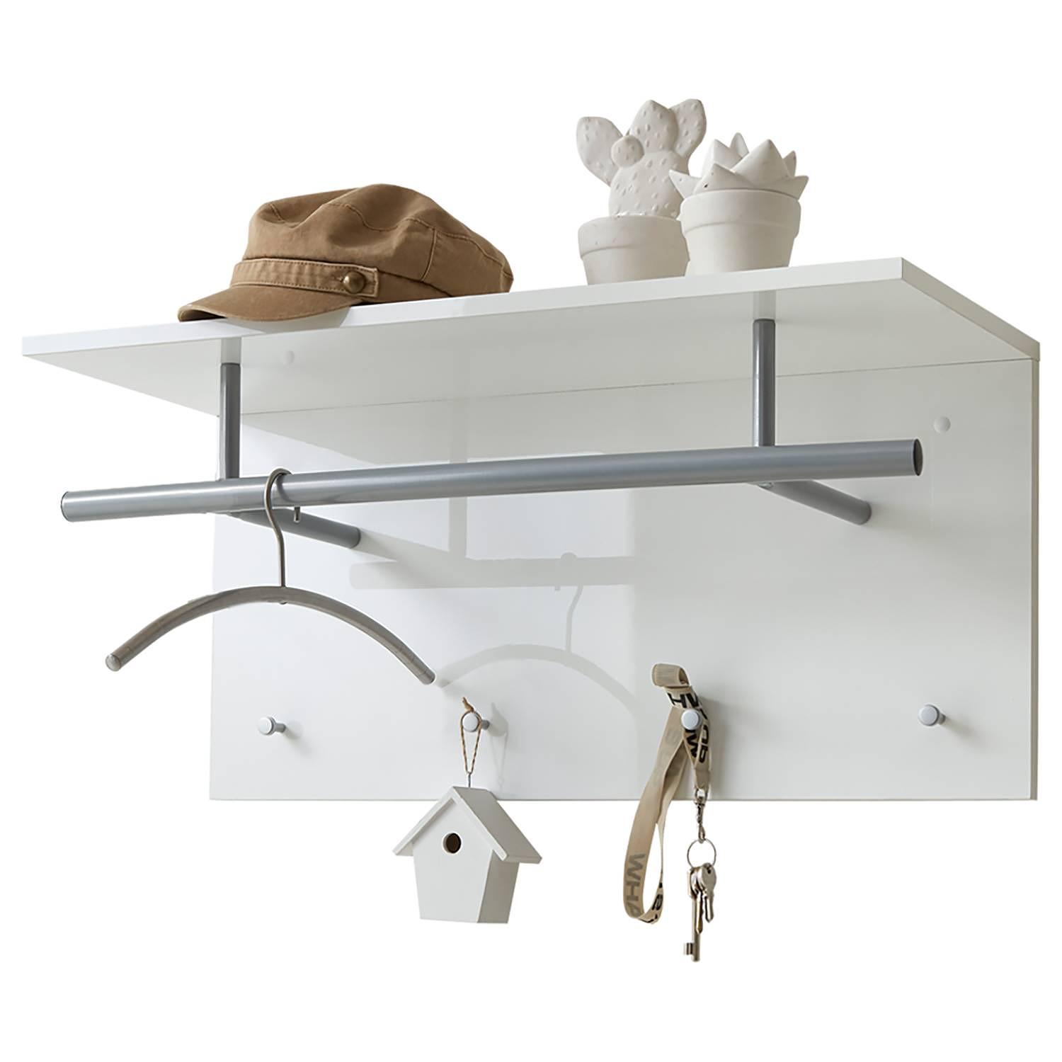 Suse Wall-Mounted Coat Rack High-Gloss White 0