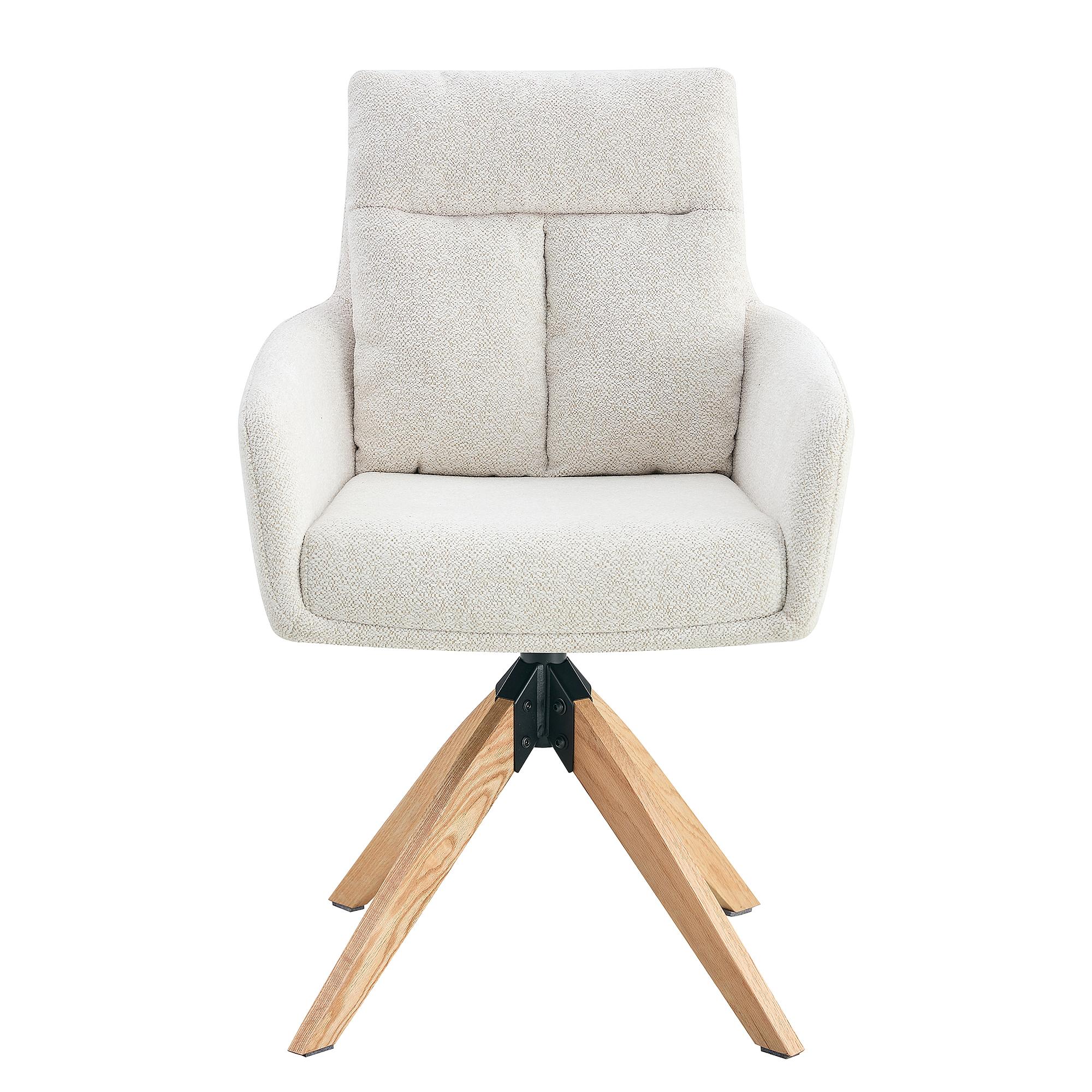 LOVIK Armchair Set of 2 Cream White 1