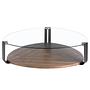 Coffee table glass steel and walnut black 2055 0