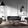 Coffee table glass steel and walnut black 2055 6