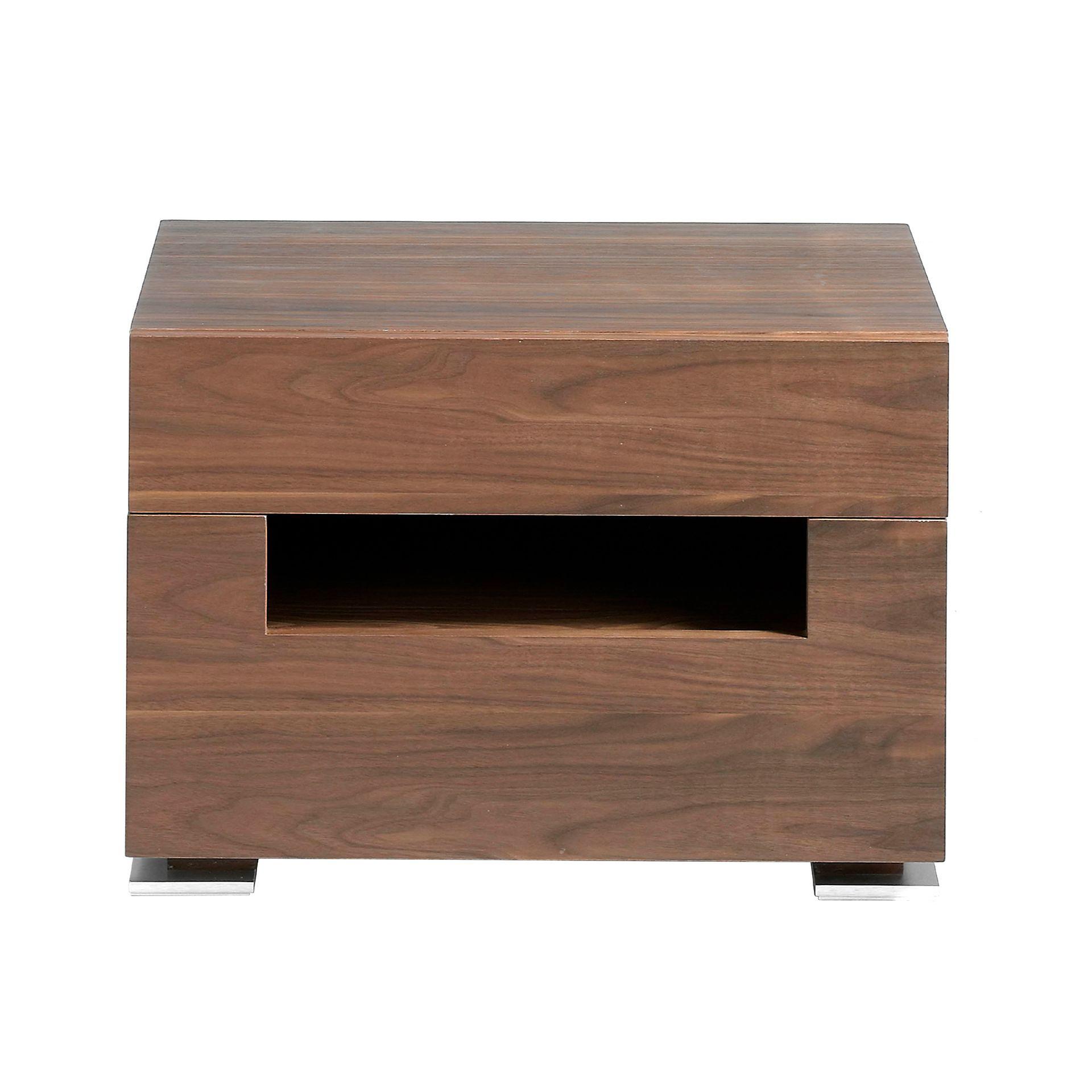Nightstand Walnut Steel with Interior Lighting 7065 6