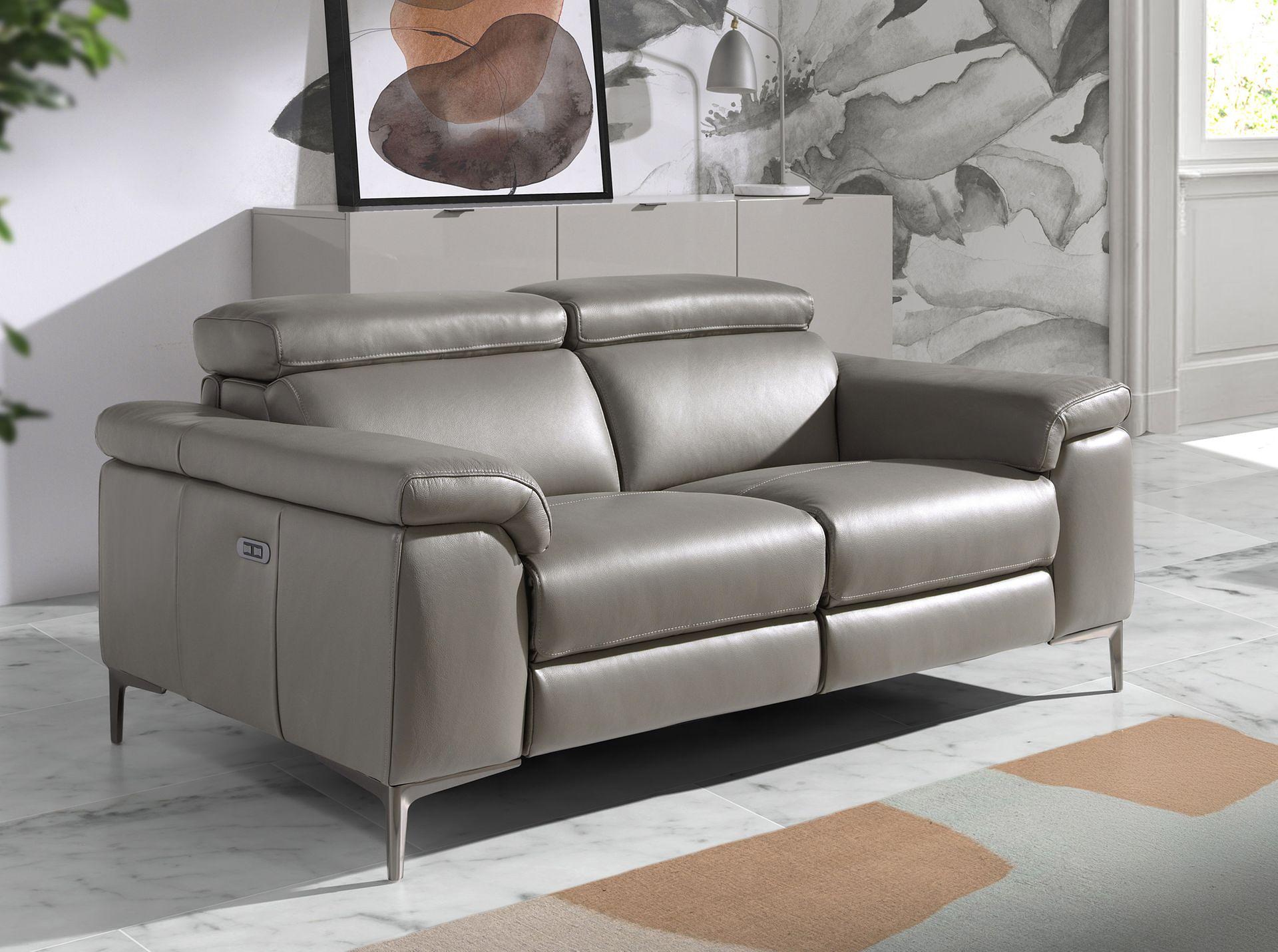 2-Sitzer Relaxsofa Leder Dunkelgrau 6121 2