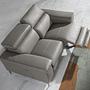 2-Seater Relax Sofa Leather Dark Grey 6121 5