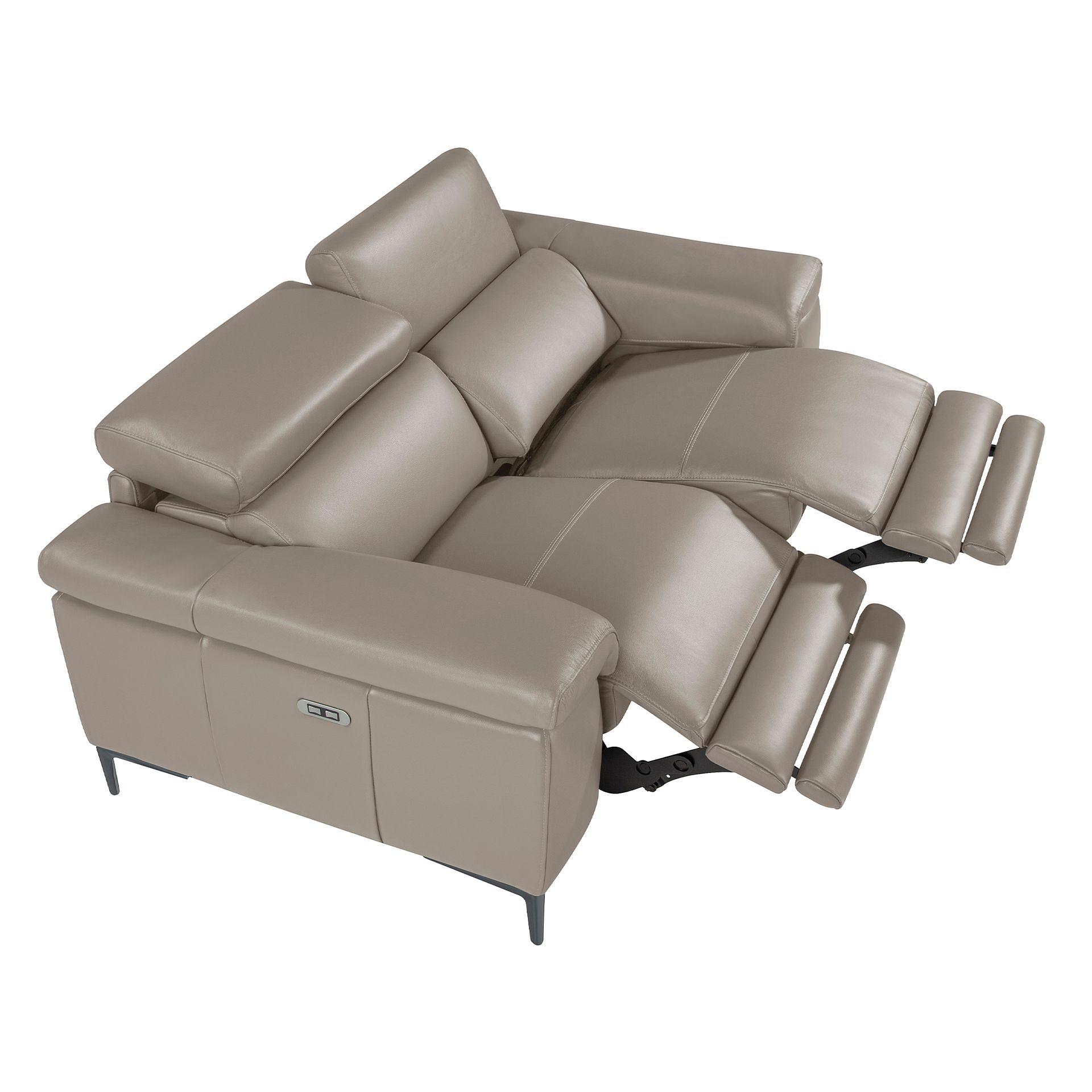 2-Seater Relax Sofa Leather Dark Grey 6121 7