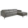 Relax-Chaiselongue Rechts, Sofa Leder Dunkelgrau 6126 0