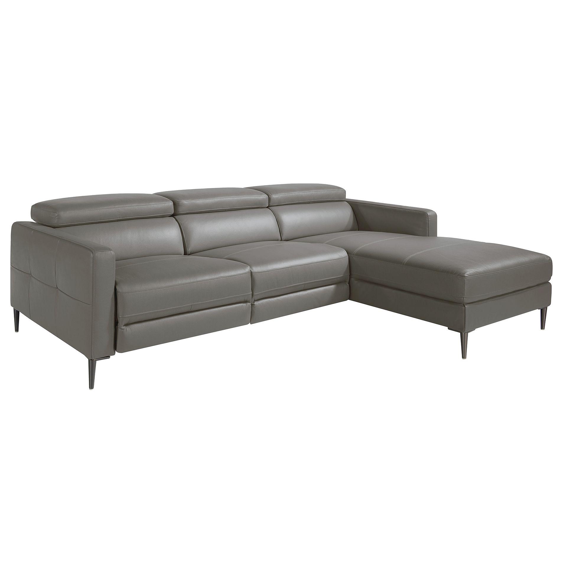 Relaxing Chaise Longue Right, Sofa Leather Dark Grey 6126 0