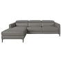Relaxing Chaise Longue Right, Sofa Leather Dark Grey 6126 1