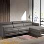 Relaxing Chaise Longue Right, Sofa Leather Dark Grey 6126 2