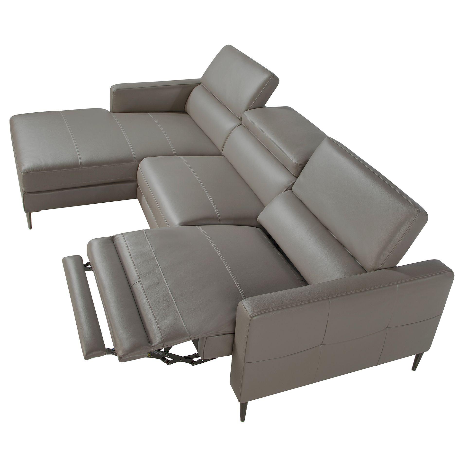 Relaxing Chaise Longue Right, Sofa Leather Dark Grey 6126 6