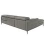 Relaxing Chaise Longue Right, Sofa Leather Dark Grey 6126 7
