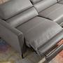 Relax-Chaiselongue Rechts, Sofa Leder Dunkelgrau 6126 4