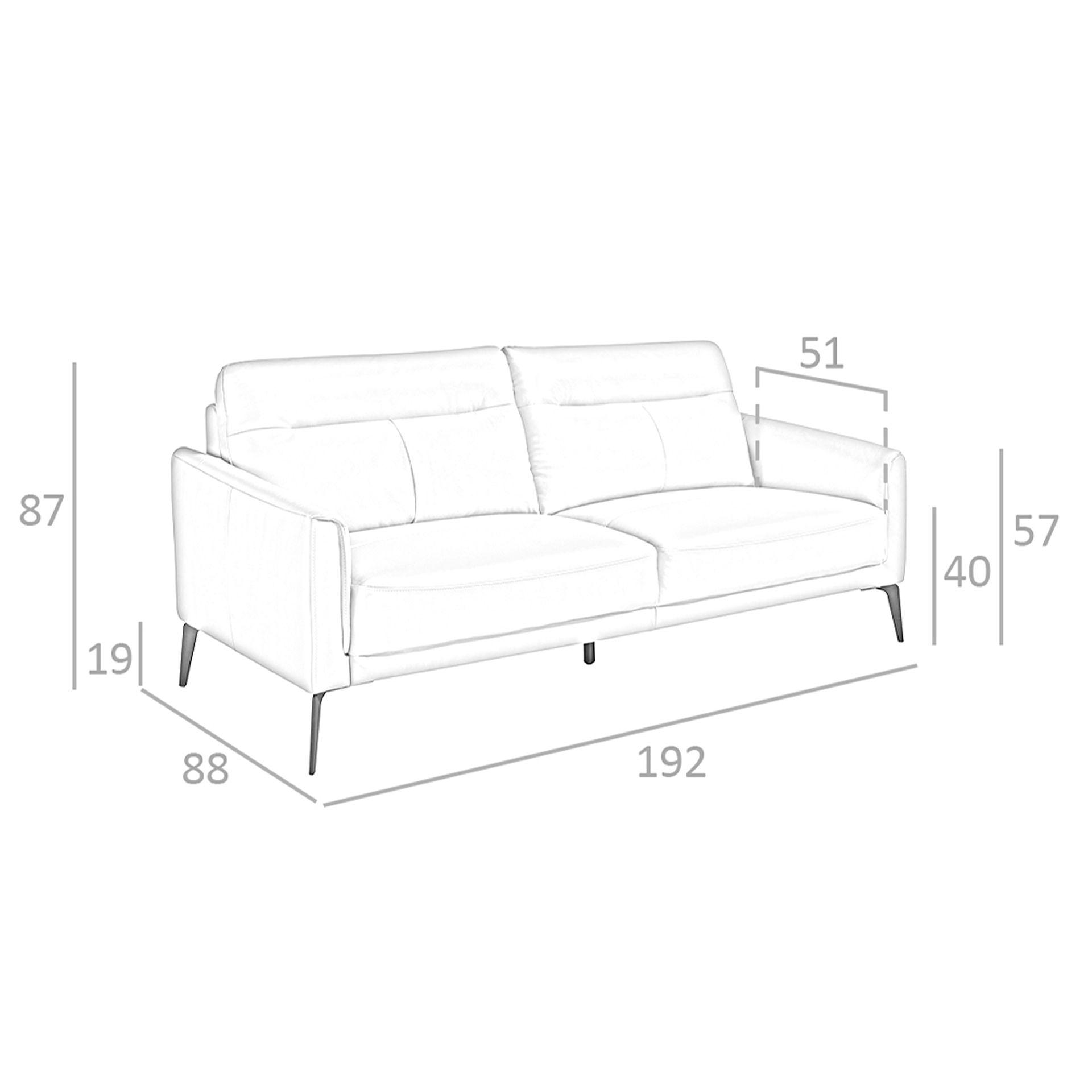 3-Sitzer-Sofa Leder Taupegrau 6138 8