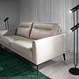 Divano a 3 posti in pelle grigio talpa 6138 6