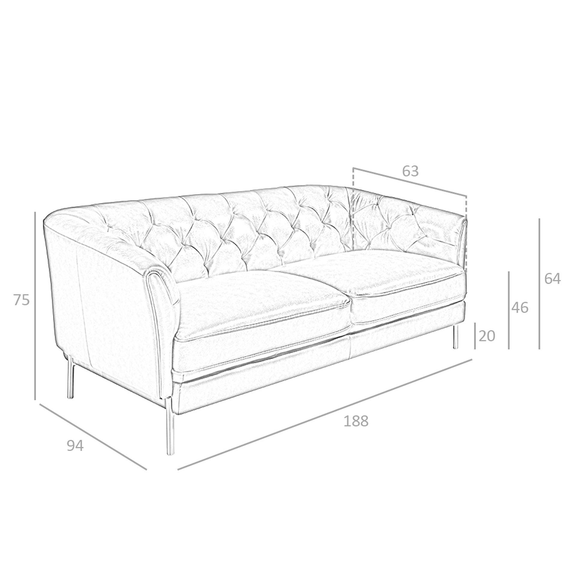 Chester 2-seater sofa leather cognac brown 6139 7