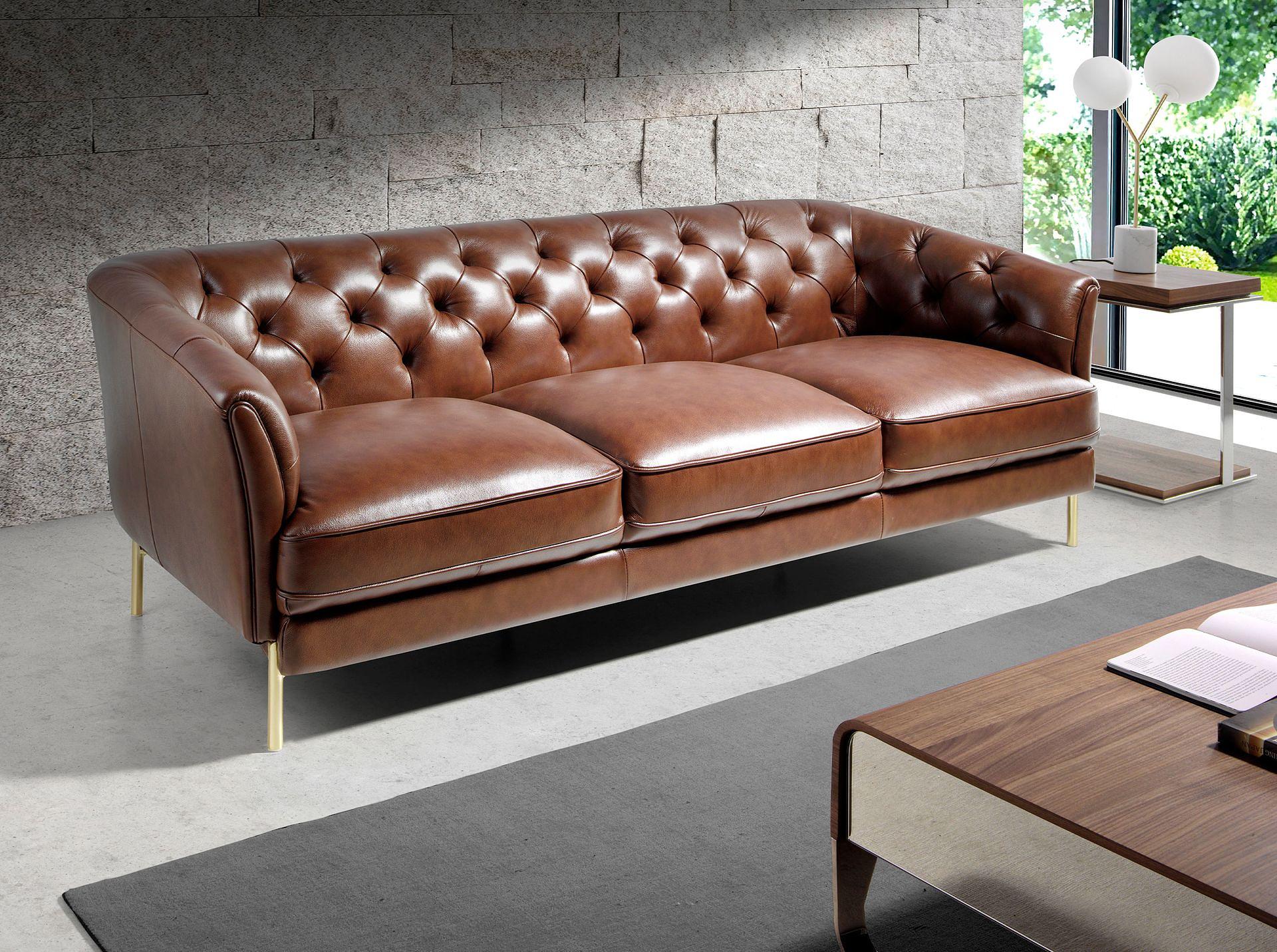 Chester 3-Seater Sofa Leather Cognac-Brown 6140 5