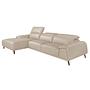 Linkes Chaiselongue-Sofa Leder Taupegrau 6149 0