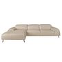Left chaise longue sofa leather taupe grey 6149 1