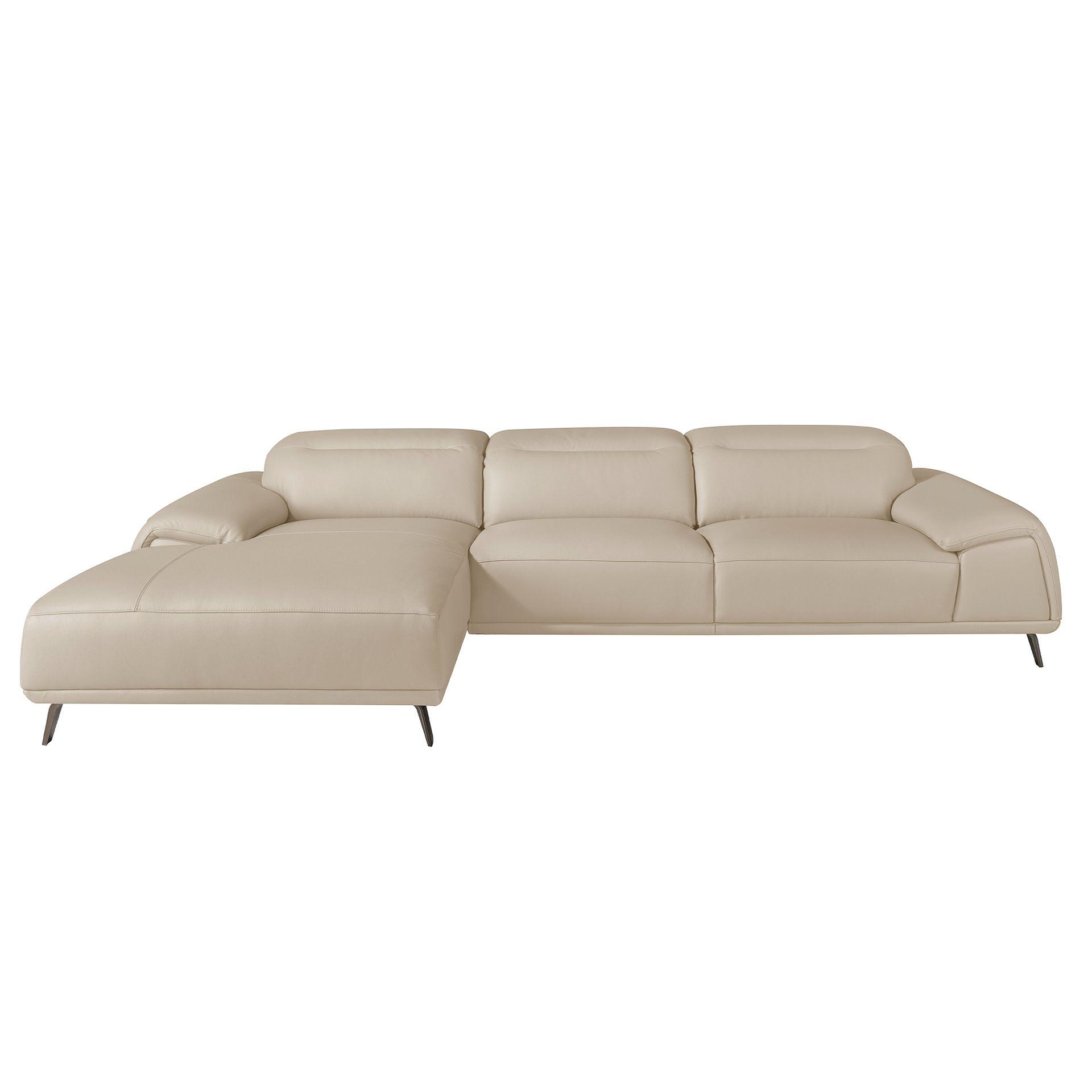 Linkes Chaiselongue-Sofa Leder Taupegrau 6149 1