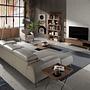 Linkes Chaiselongue-Sofa Leder Taupegrau 6149 3