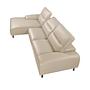 Left chaise longue sofa leather taupe grey 6149 6