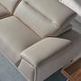 Left chaise longue sofa leather taupe grey 6149 4