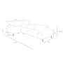Left chaise longue sofa leather taupe grey 6149 8