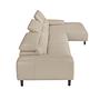 Right chaise longue couch leather taupe grey 6150 7