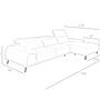 Right chaise longue couch leather taupe grey 6150 8