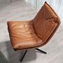 Leather Swivel Chair Brown 5096 4