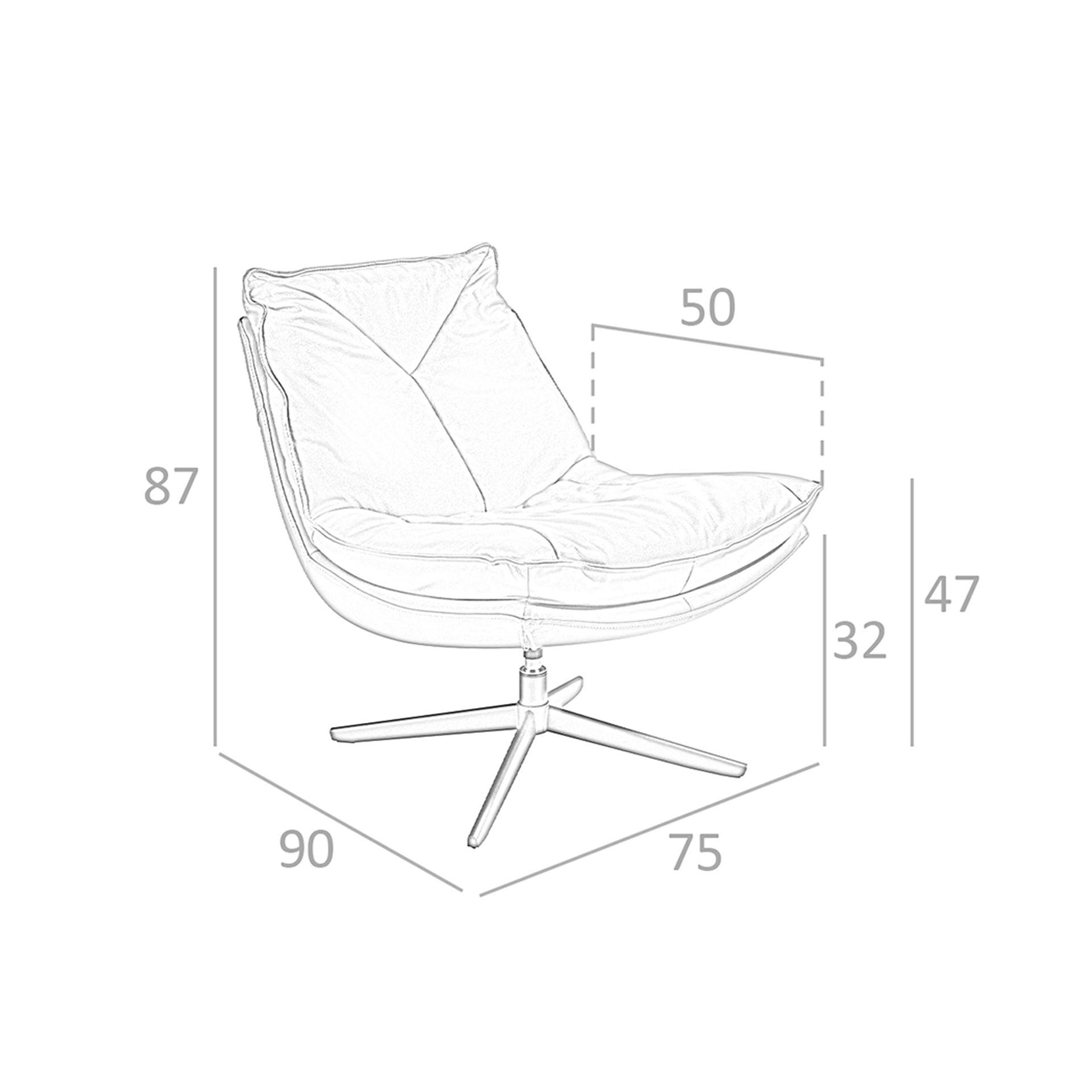 Leather Swivel Chair Brown 5096 8