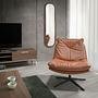 Leather Swivel Chair Brown 5096 5