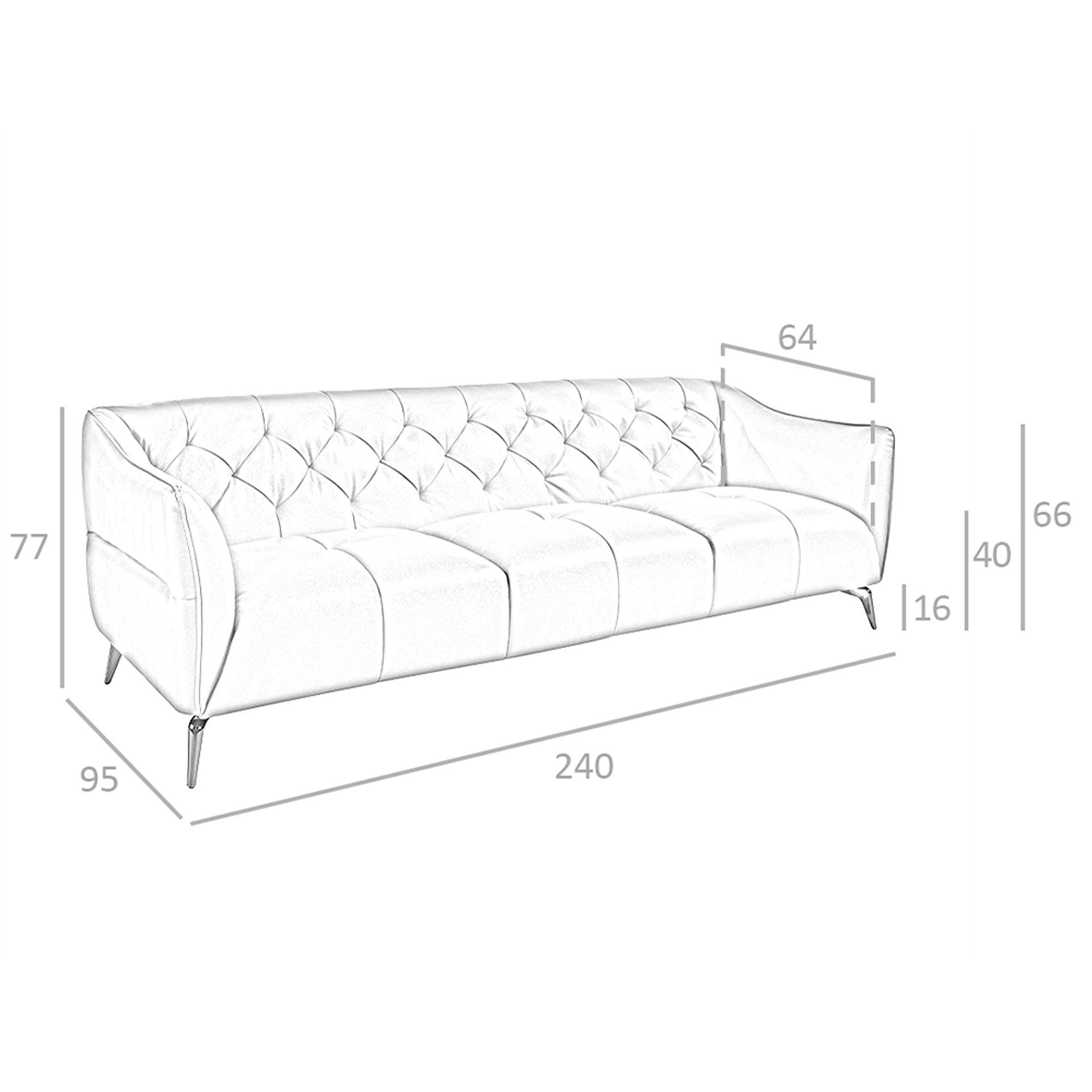 Chester 3-Seater Sofa Leather Brown 6169 8